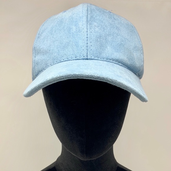 blue suede hat